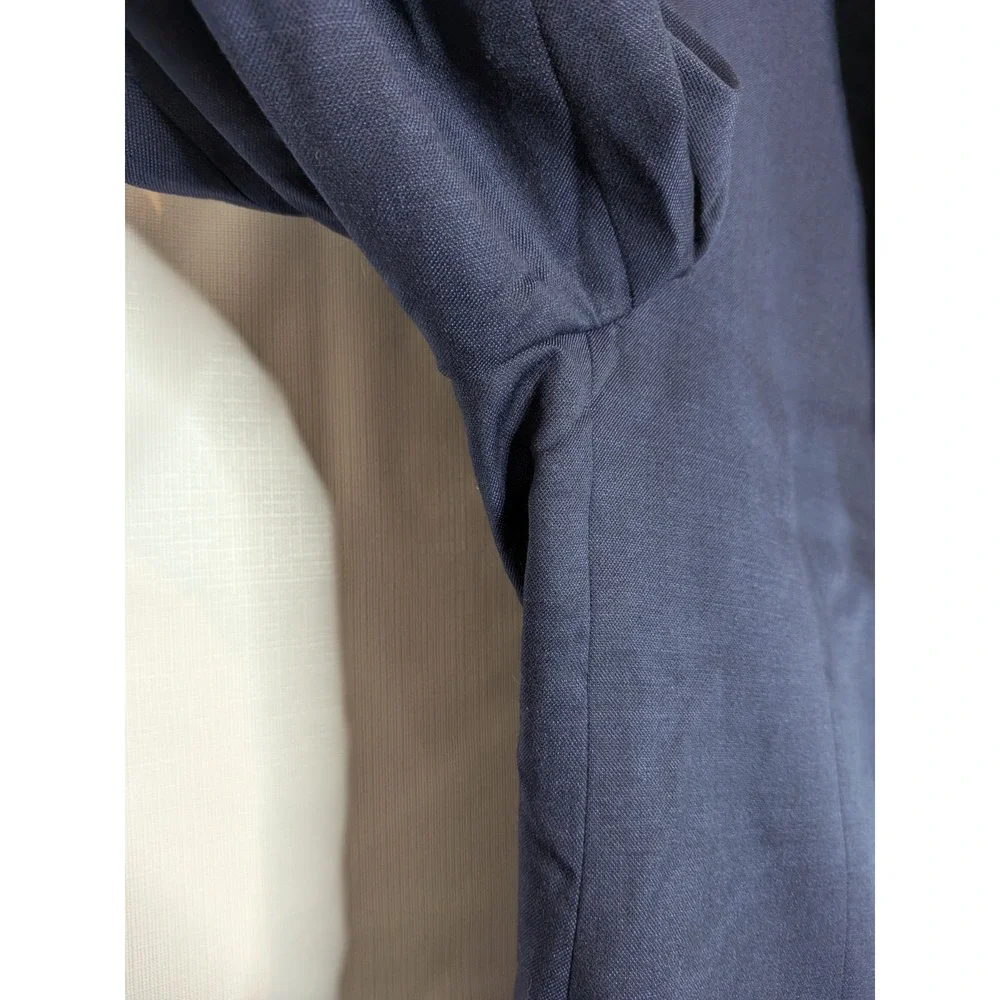 Calvin Klein Extreme‎ Slim Fit Mens Navy Plaid Wool Sport Coat Blazer 44R